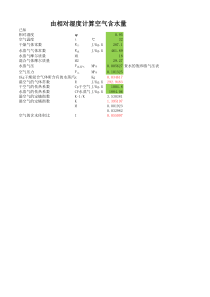 由相对湿度计算空气含水量