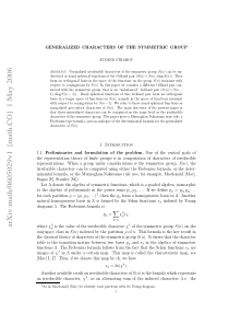 Generalized characters of the symmetric group