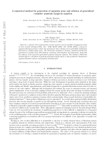 A numerical method for generation of quantum noise