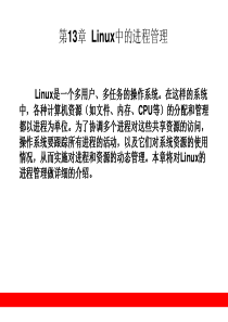 第13章 Linux中的进程管理