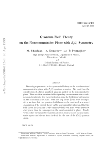 Quantum Field Theory on the Noncommutative Plane w