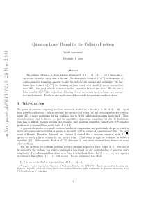 Quantum Lower Bound for the Collision Problem