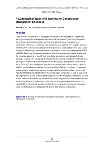 A Longitudinal Study of E-learning for Constructio