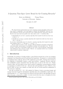 A quantum time-space lower bound for the counting 