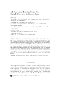 A reinforcement learning scheme for a partially-ob