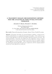 A TRANSIENT DOMAIN DECOMPOSITION METHOD FOR THE AN