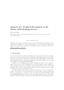 Analysis of a Technical Description of the Airbus 