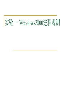 实验一  Windows2000进程观测