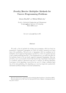 Penaltybarrier multiplier methods for convex progr