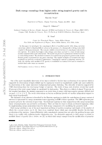 Dark energy cosmology from higher-order, string-in