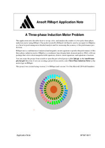 A Three-phase Induction Motor Problem