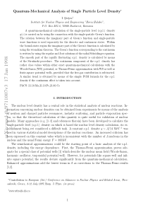 Quantum-Mechanical Analysis of Single-Particle Lev