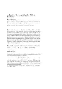 A Krylov-Schur Algorithm for Matrix Products