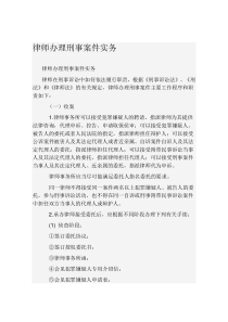 律师办理刑事案件实务