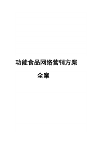 26功能食品网络营销方案