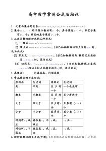 高中数学所有的公式