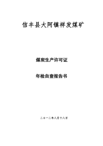 祥发煤矿煤炭生产许可证年检自查报告书(定)