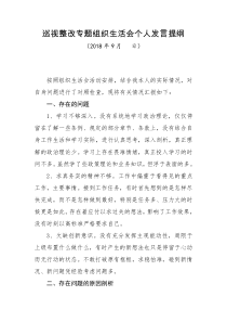 巡视整改专题组织生活会个人发言提纲