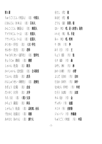 新版标准日本语初级上下册单词