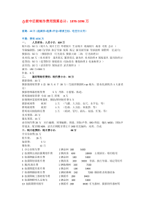 电影策划及预算方案