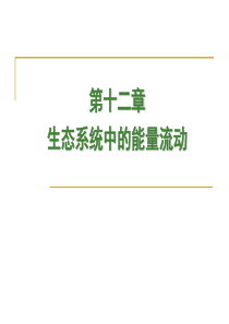 第十二章 生态系统中的能量流动-4..