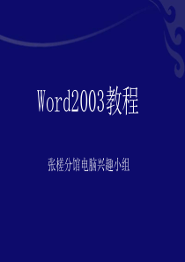 简介Word2003第二节课