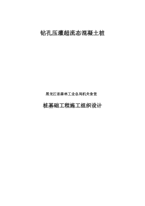 钻孔压灌超流态混凝土桩施工组织设计