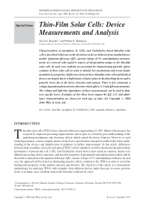 Thin-Film Solar Cells Device Measurements and Anal