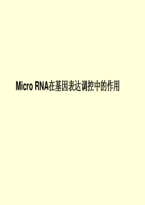 miRNA 在基因表达调控中的作用