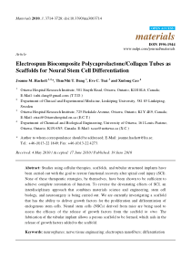 PolycaprolactoneCollagen Tubes as Scaffolds for Ne