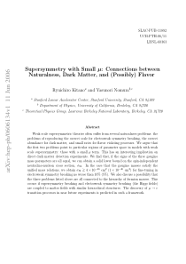 Supersymmetry with Small mu Connections between Na