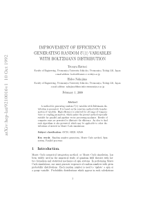 Improvement of efficiency in generating random $U(