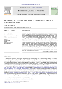 An elastic-plastic cohesive zonemodel for metal-ce