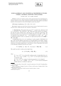 SOME ALGEBRAIC AND STATISTICAL PROPERTIES OF WLSES