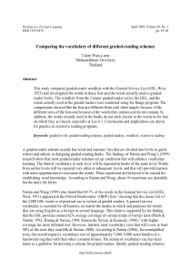 comparing the vocabulary of different graded readi