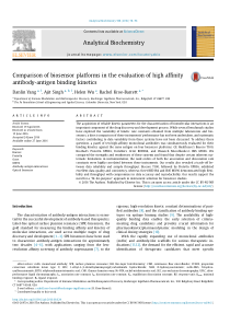 Comparison of biosensor platforms in the evaluatio