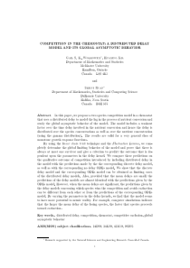 Competition in the chemostat a distributed delay m