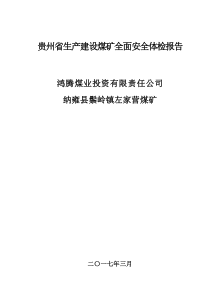 纳雍县鬃岭镇左家营煤矿全面安全体检报告