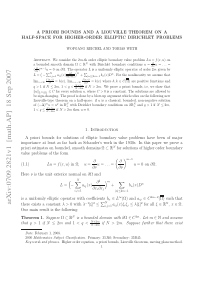 A priori bounds and a Liouville theorem on a half-