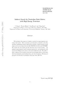 Indirect Search for Neutralino Dark Matter with Hi