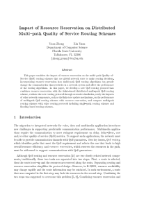 Impact of resource reservation on the distributed 