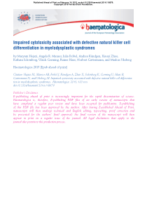 Impaired cytotoxicity associated with defective na