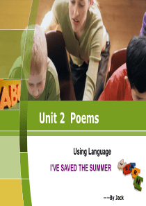 选修六 Unit2 Poem Using language