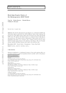 Block Spin Density Matrix of the Inhomogeneous AKL