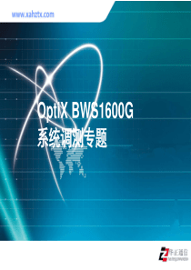 OptiX BWS1600G光纤连接专题