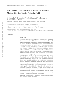 The Cluster Distribution as a Test of Dark Matter 