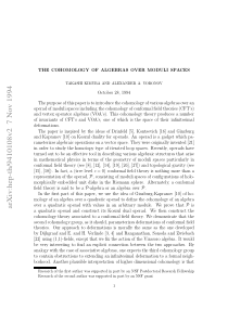 The Cohomology of Algebras over Moduli Spaces