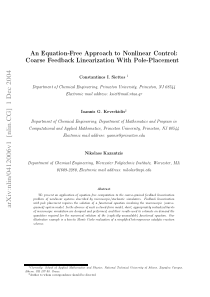 An Equation-Free Approach to Nonlinear Control Coa