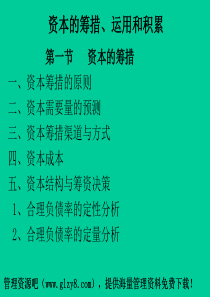 资本的筹措、运用和积累