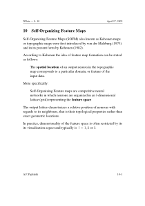 Distance-measure A SELF-ORGANIZING 2-D FEATURE MAP